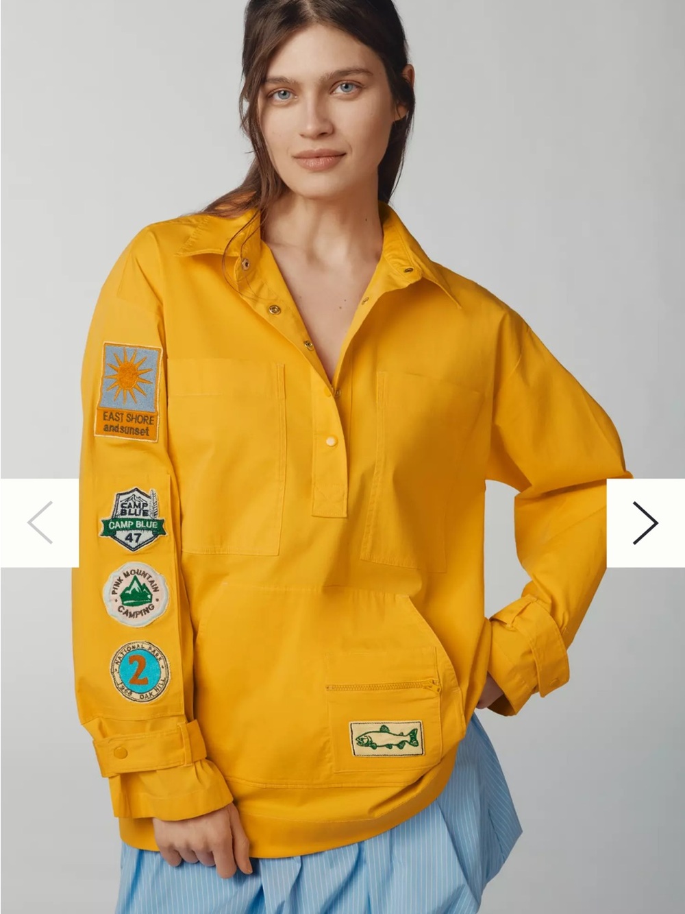 Maeve Fisherman Long-Sleeve Popover Top